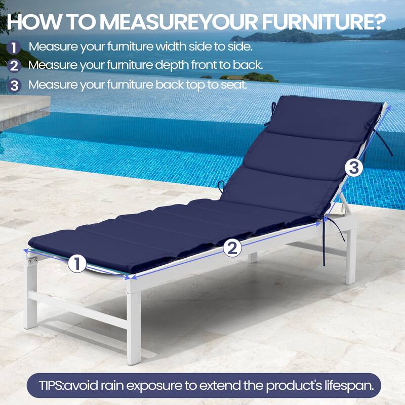 Pellebant Outdoor Patio Chaise Lounge Cushion Lounger Pad