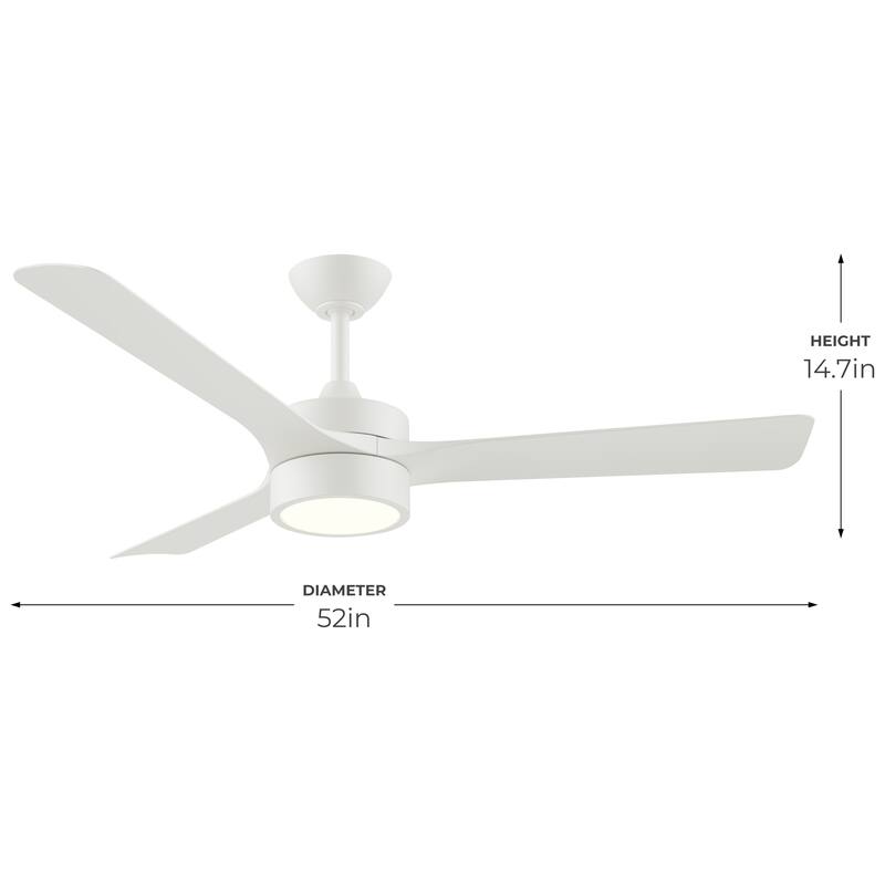 Axion 3-Blade Modern LED Ceiling Fan with Matte Blades
