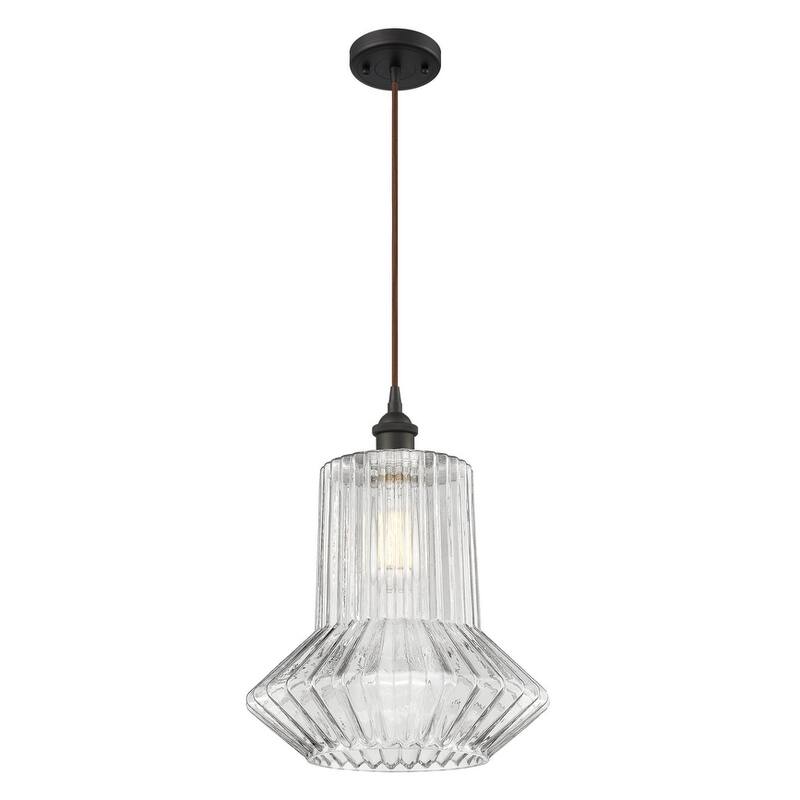 Innovations Lighting Pendleton Single Light 12" Wide Pendant - Oiled Rubbed Bronze / Clear