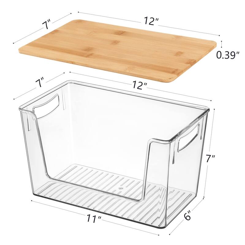 Clear Stackable Storage Bins Acrylic Open Front Storage Bins with Lids