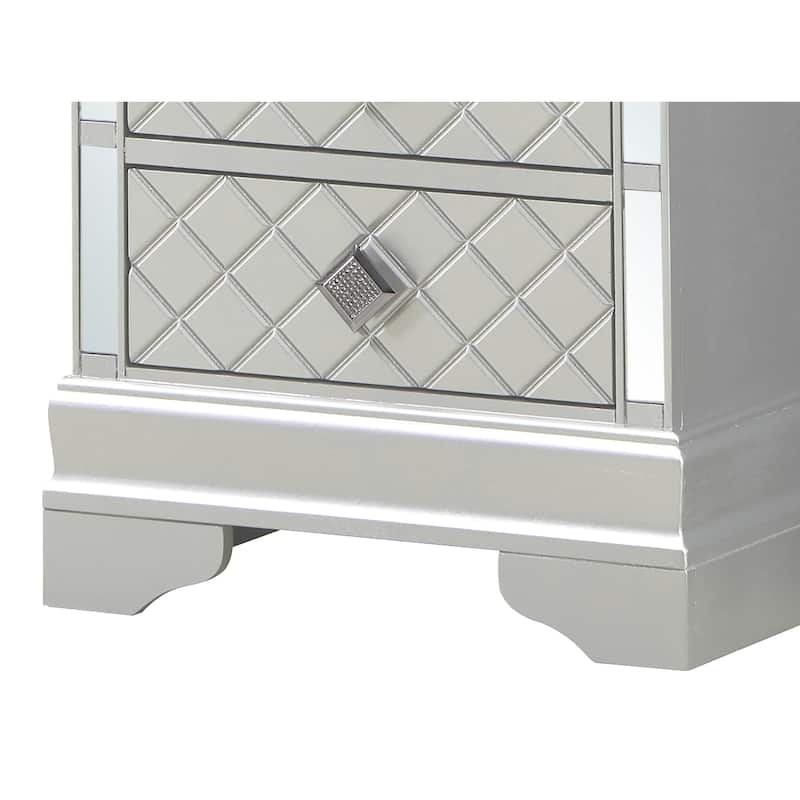 Verona Mirrored Wood 2-drawer Nightstand
