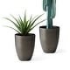 preview thumbnail 34 of 35, Glitzhome 16.75"H Set of 2 Oversized Eco-Friendly PE/Resin Faux Ceramic Tall Plastic Planter Porch Pot