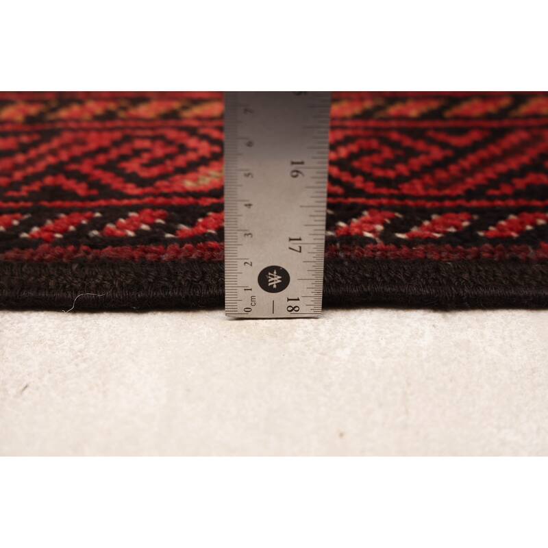 ECARPETGALLERY Hand-knotted Baluch Black, Red Wool Rug - 3'2 x 5'10