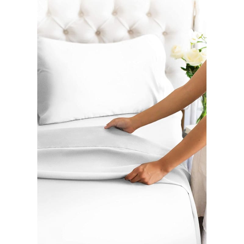 CGK Linens Brushed Microfiber Soft Wrinkle free 4 Piece Bed Sheet Set