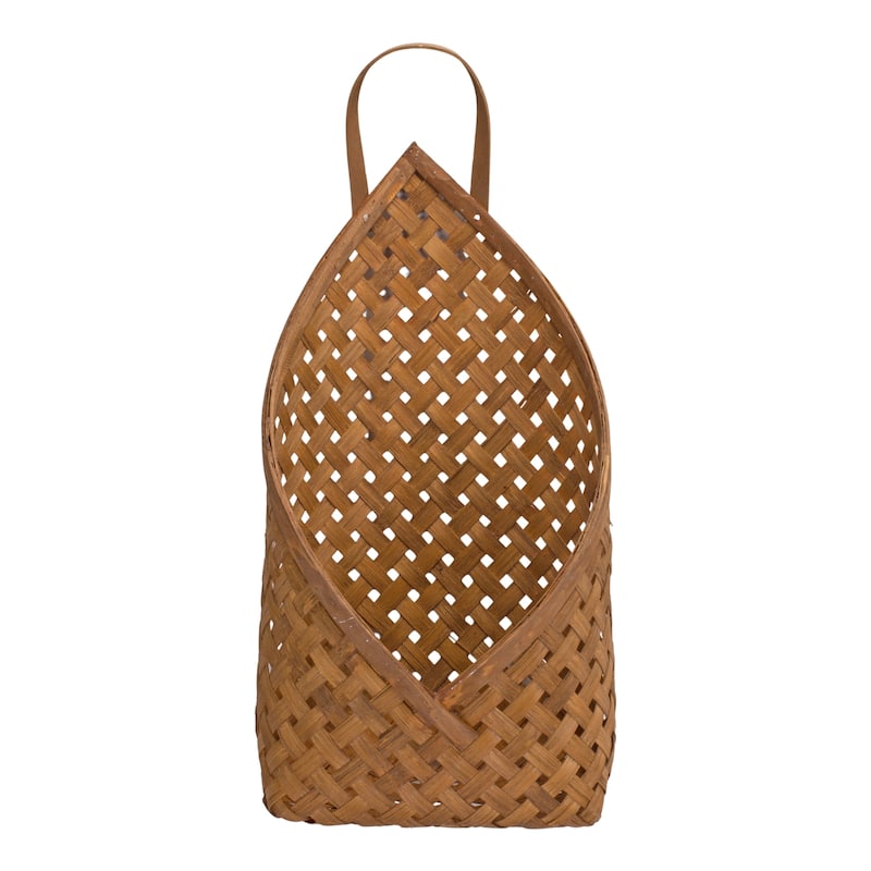 Bamboo Wall Basket (Set of 2) - 9.25 x 7 x 19; 7 x 5.25 x 12.25