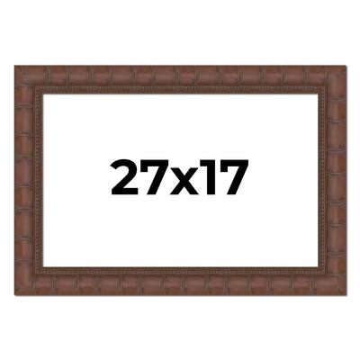 27x17 Frame Pewter Solid Wood Picture Frame Width 1.625 Inches | Interior Frame Depth 0.6875 Inches