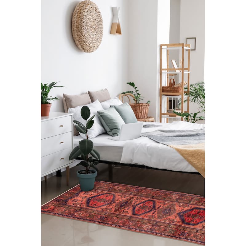 ECARPETGALLERY Hand-knotted Anadol Copper Wool Rug - 4'1 x 10'4