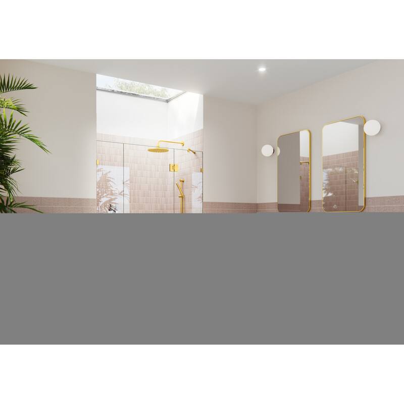 Glass Warehouse GHF-64.5 Stellar 78" High x 64-1/2" Wide Hinged - Satin Brass