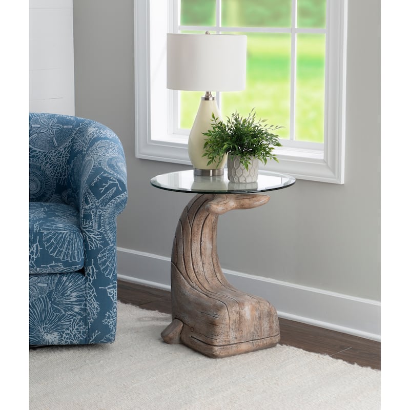 Linon Winifred Whale Side Table - Brown