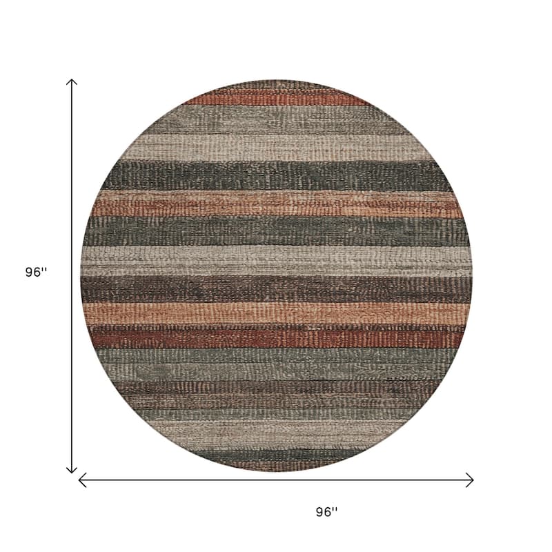 HomeRoots Striped Transitional Rectangle Outdoor Rug
