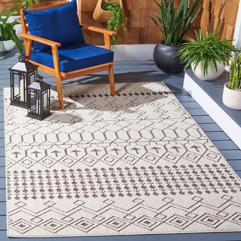 SAFAVIEH Global Janja Indoor /Outdoor Waterproof Rug - 8' x 10' - Beige/Dark Beig