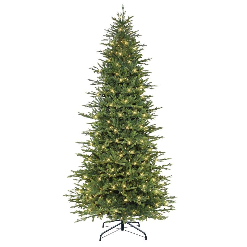9' Pre-lit Balsam Fir Medium Artificial Christmas Tree, Clear and Multicolor Lights - 9 Foot