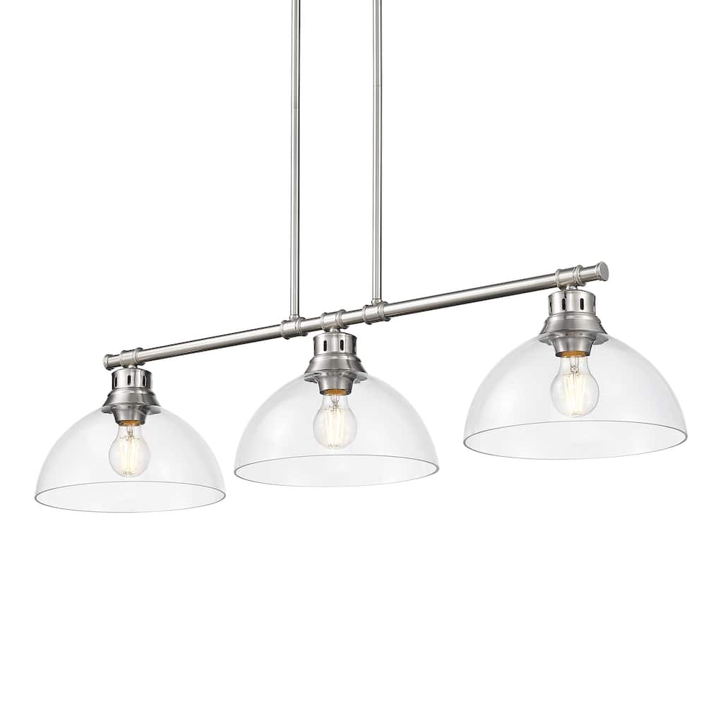 Yep by Golden Lighting Duncan 3-light Island Light in Pewter and Clear Glass