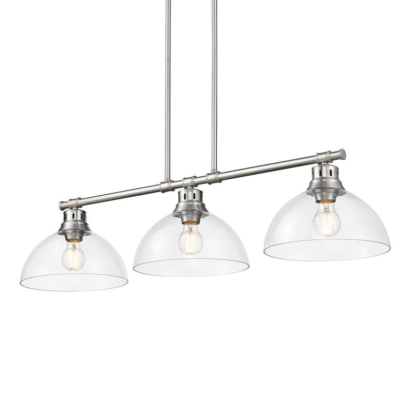 Yep by Golden Lighting Duncan 3-light Island Light in Pewter and Clear Glass