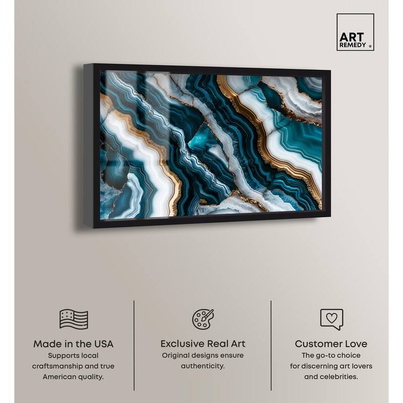 Teal Tides Treasure I Shadowbox by Art Remedy