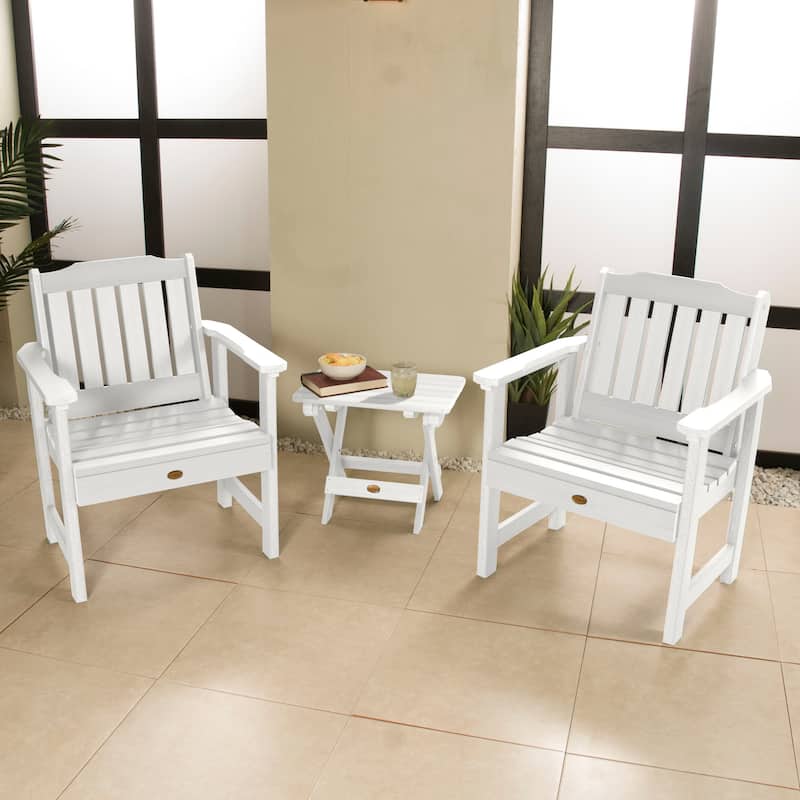 HIGHWOOD Garden Chairs and Folding Side Table (3-piece Set)