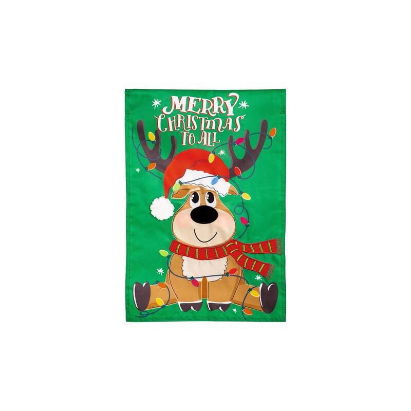 12.5 in. x 18 in. Merry Christmas to All Applique Garden Flag - Multicolor - 12.5 in x 18 in