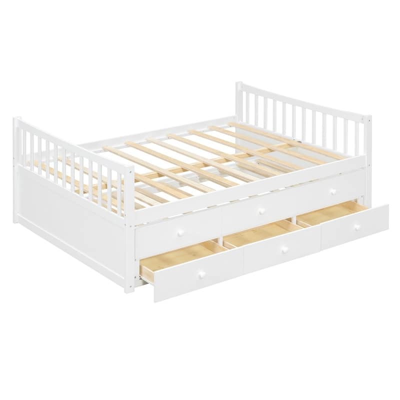 Full size Wood Daybed with Twin size Trundle and Drawers