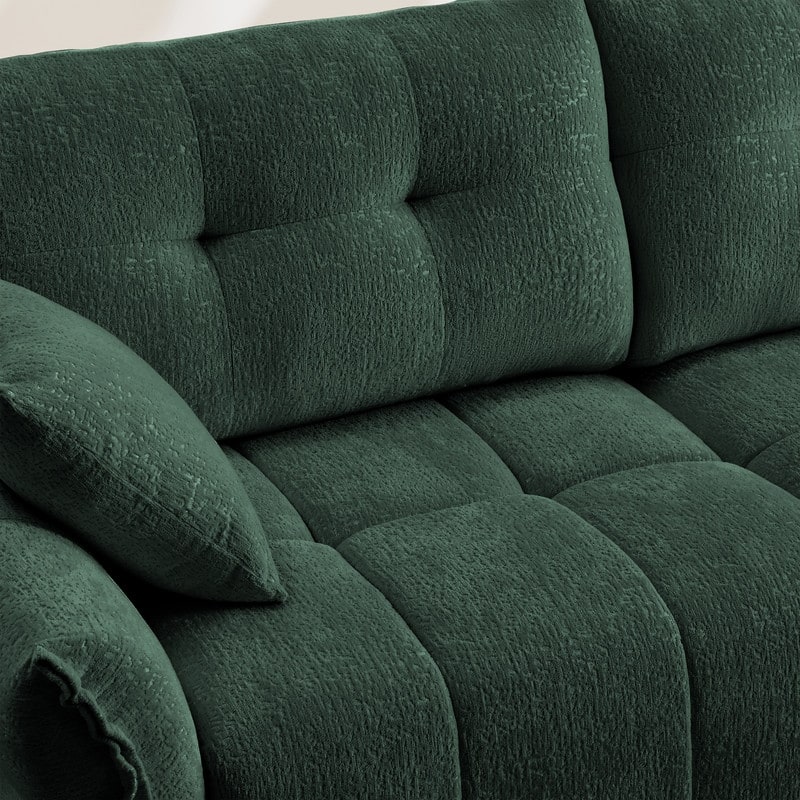 110.2" Chenille Three Seater Upholstered Sofa, 1 Ottoman