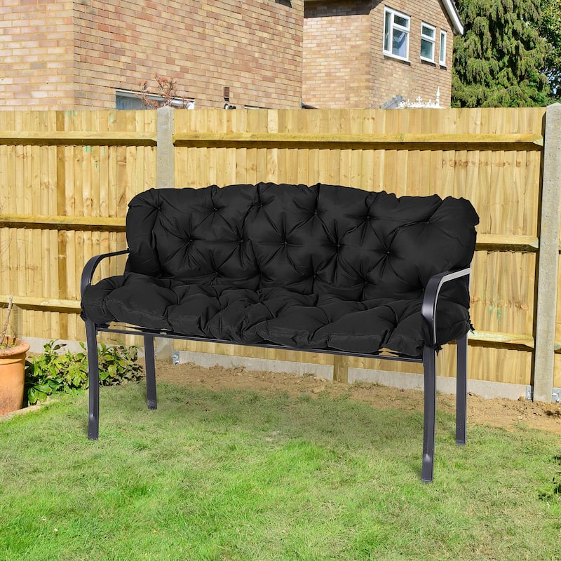 Outsunny 3 Seater Outdoor Seat Pads Bench Swing Chair Replacement Cushions Backrest for Patio Garden