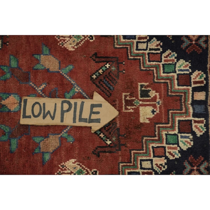 Hand Knotted Oriental 100% Wool Carpet Traditional Tribal Red Shiraz Area Rug - 5' 6'' X 3' 8''