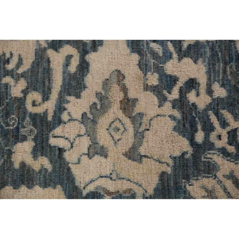 Blue Vegetable Dye Ziegler Oriental Area Rug Hand-Knotted Wool Carpet - 8'4"x 9'9"