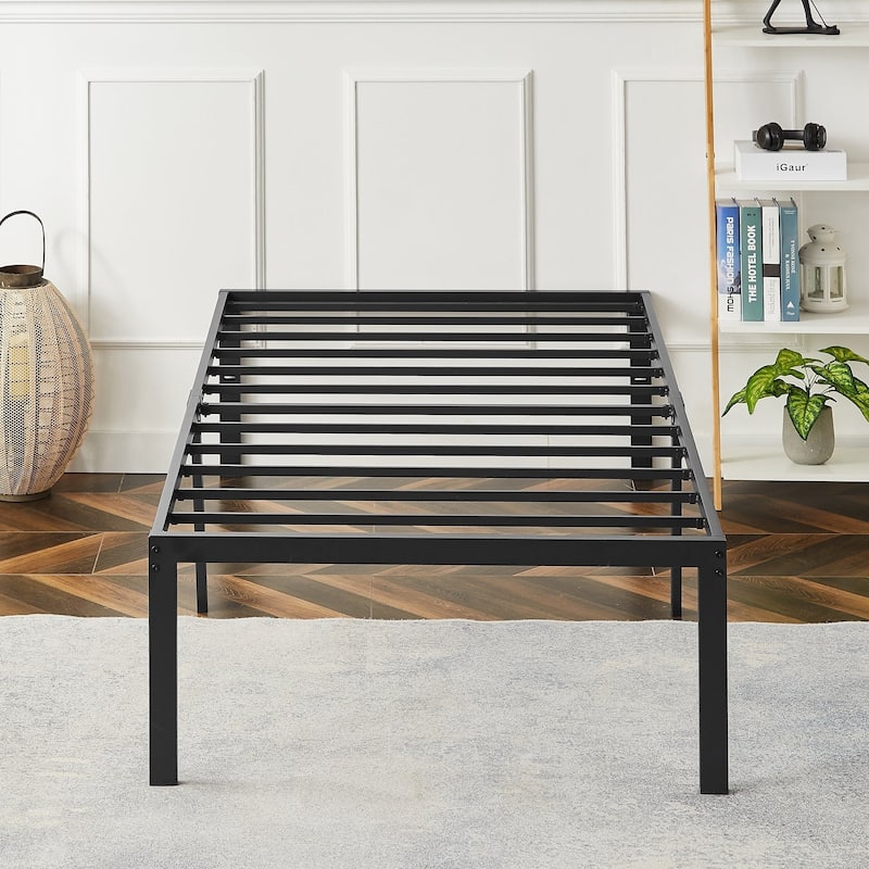 Black Metal Platform Bed Frame, 14.2-inch/16-inch/18-inch platform Bed Frame, 12 Options - 18''H - Twin
