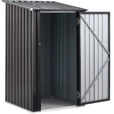 3x3FT Steel Storage Shed, Lockable Door for Patio, Yard, Gray