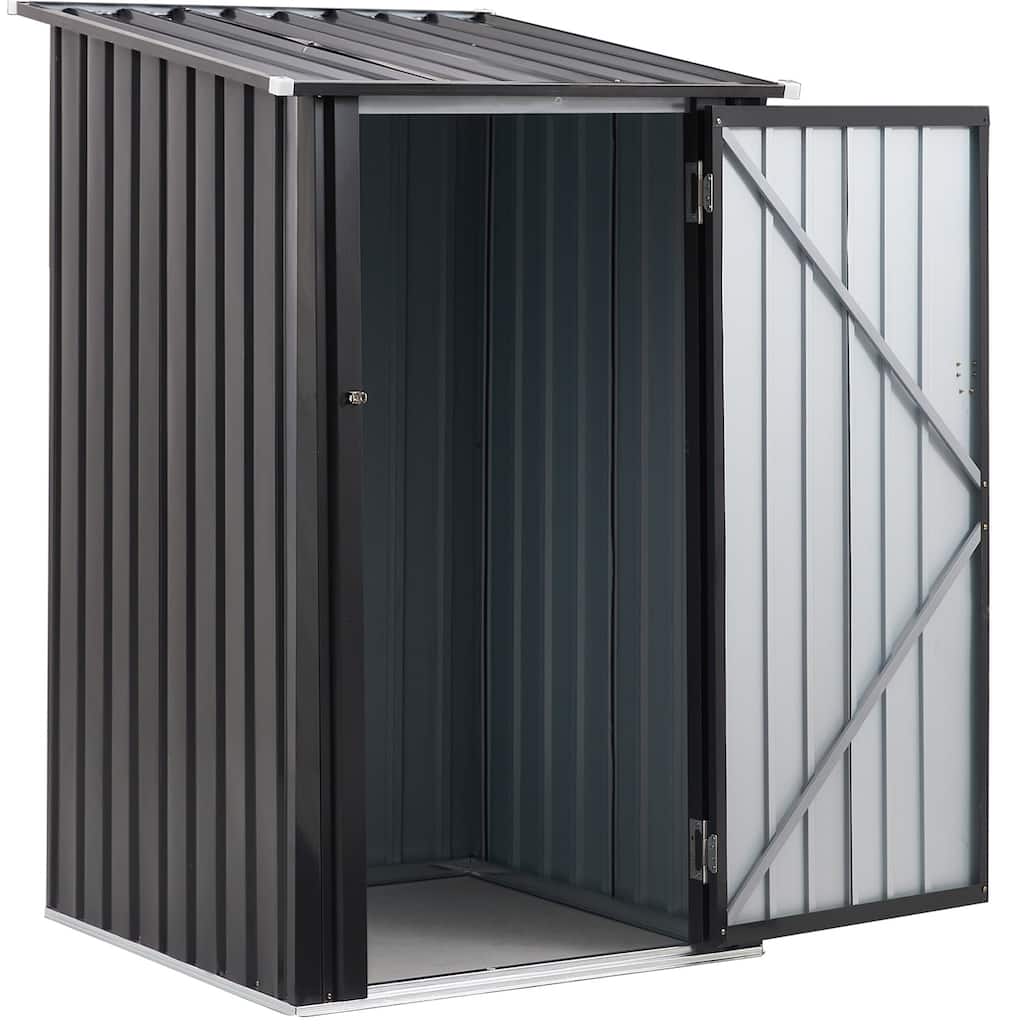 3x3FT Steel Storage Shed, Lockable Door for Patio, Yard, Gray