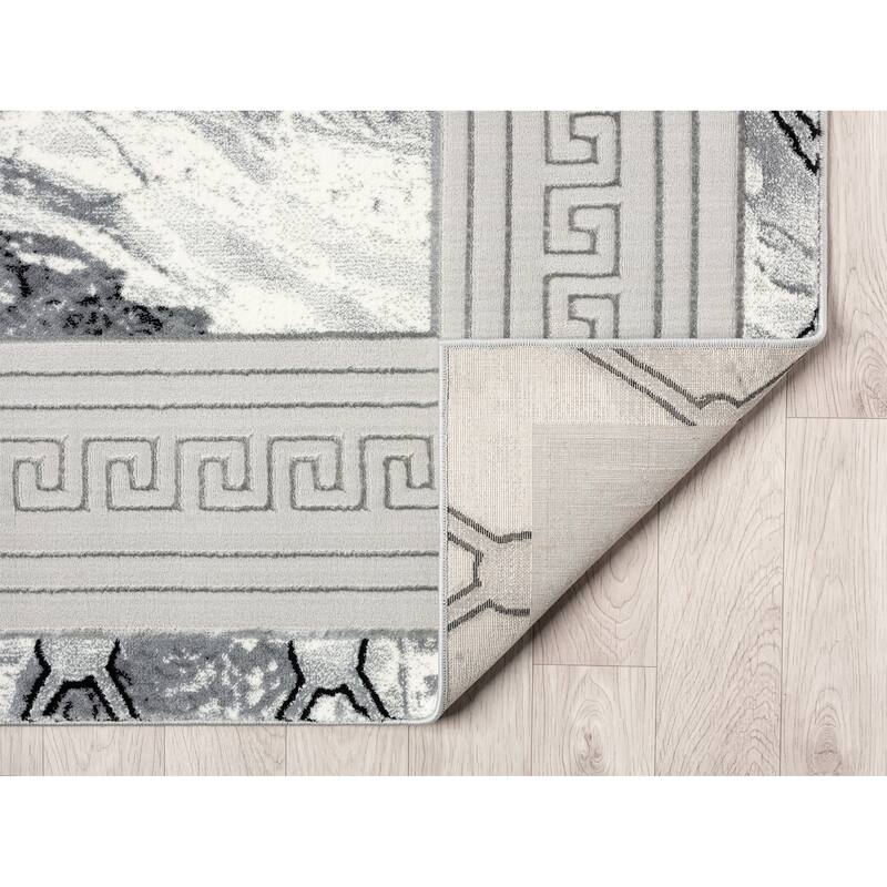 Ksamil Collection Abstract Border Area Rug