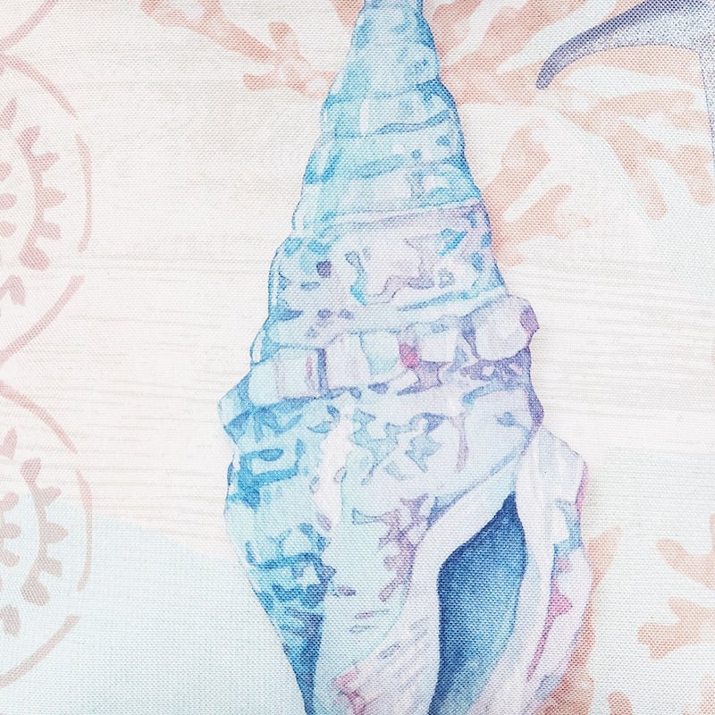 Blue Shell Throw Indoor/Outdoor Coastal Beach Nautical Themed