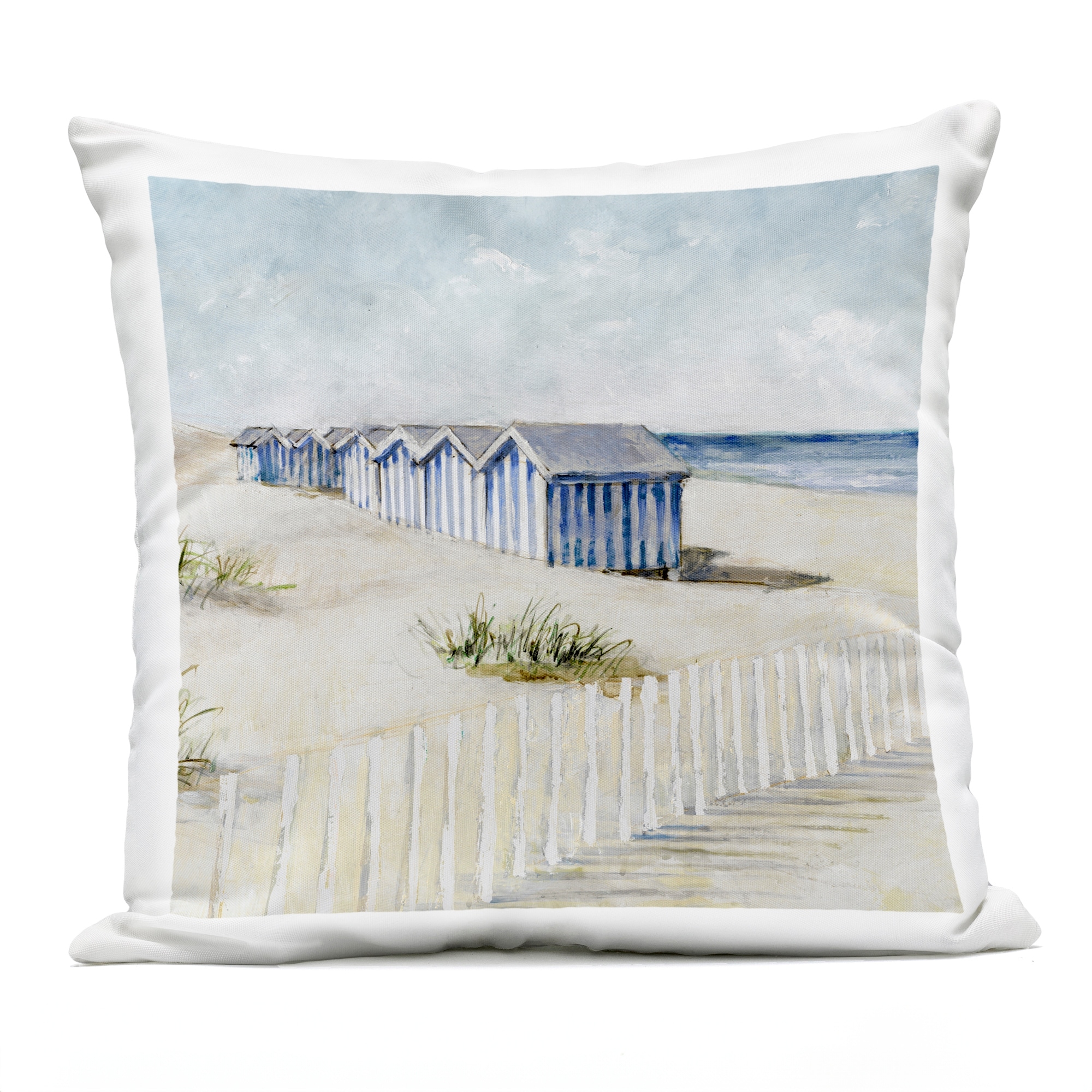 Stupell Vintage Coastline Nautical Shacks Printed Outdoor Throw Pillow Design by Lorenzo Collective