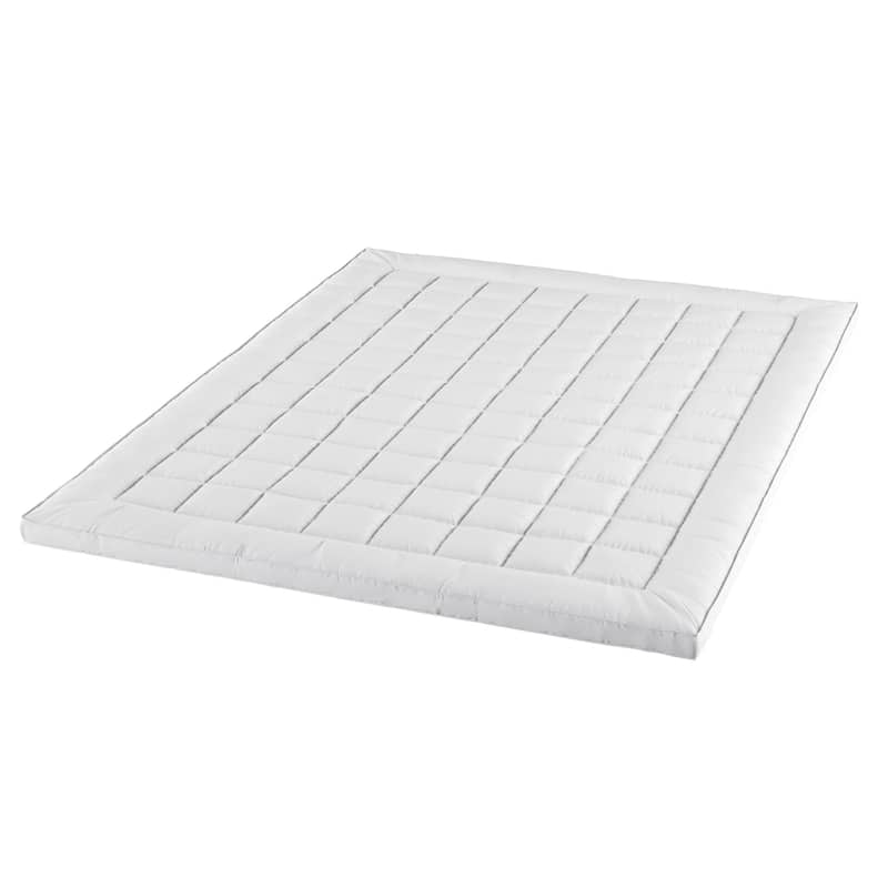 Down Alternative Mattress Topper - 3” Gusset Hypoallergenic Fiber Filled Pillow top Pad by Windsor Home - White
