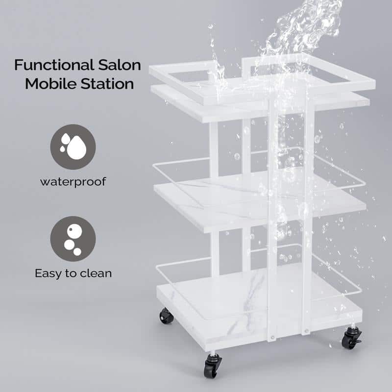 Rolling Cart, 3-Tier Multifunctional Storage Cart, Storage Trolley for bathroom, living room
