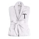 preview thumbnail 33 of 63, Superior 100% Cotton Embroidered Adult Unisex Luxury Bathrobe Small-Medium - Letter T