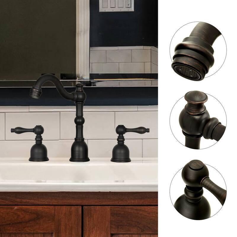 Widespread Two-handle Copper Bathroom Faucet