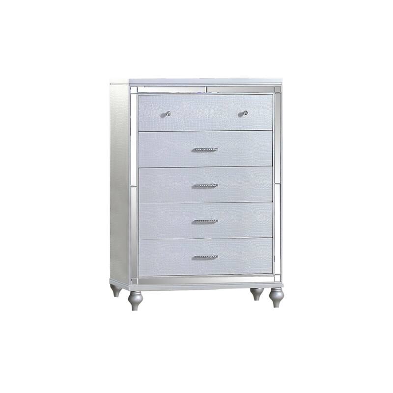 Sterling 4PC/5PC Contemporary Bedroom Set with Mirror Accents and LED Enhancements