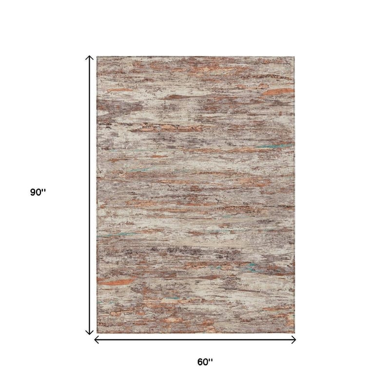 HomeRoots Abstract Transitional Rectangle Outdoor Rug