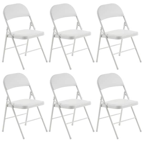 slide 2 of 11, Elegant Foldable Iron & PVC Chairs for Convention & Exhibition White 6pcs-White