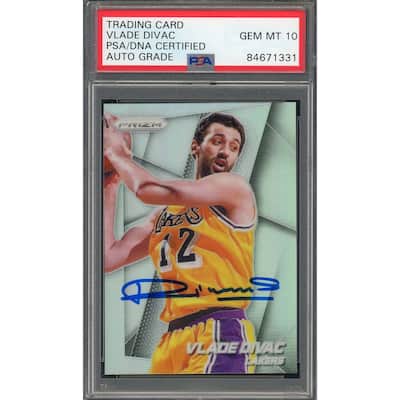 Vlade Divac Autographed 2014 Panini Silver Prizm Signed Card #200 Auto PSA 10 - 8'6" x 11'6"