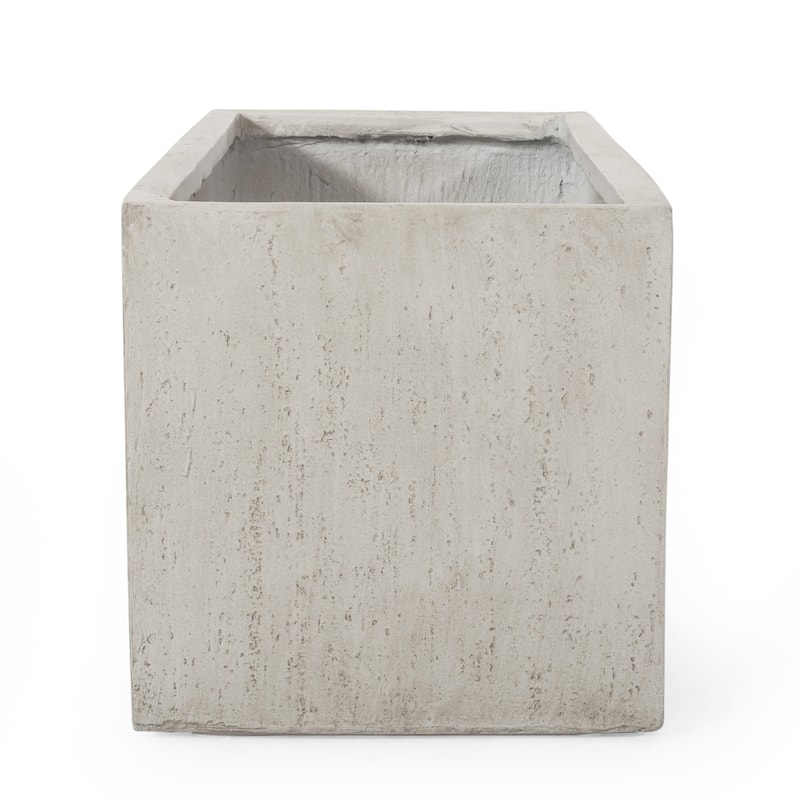 Ella Outdoor Modern Cast Stone Rectangular Planter by Christopher Knight Home