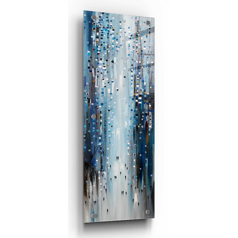 Epic Art 'City Blues' by Ekaterina Ermilkina, Acrylic Glass Wall Art - 16x48