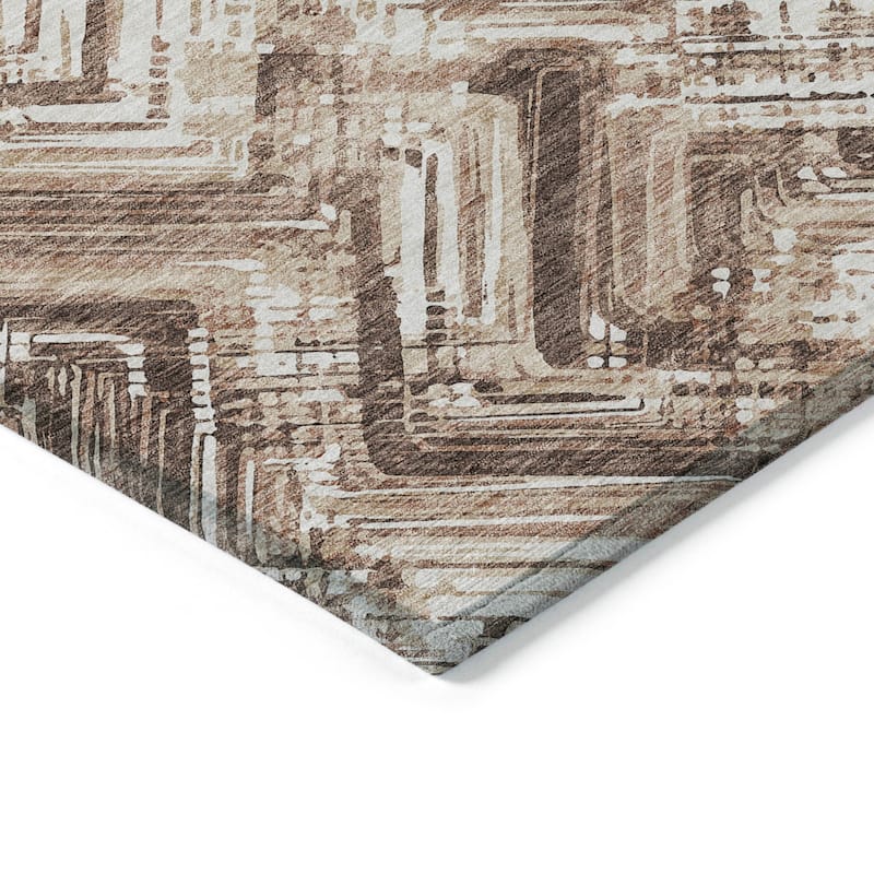 Machine Washable Indoor/ Outdoor Chantille Modern Chevron Rug