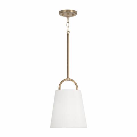 Brody 1-light Pendant w/ White Fabric Shade