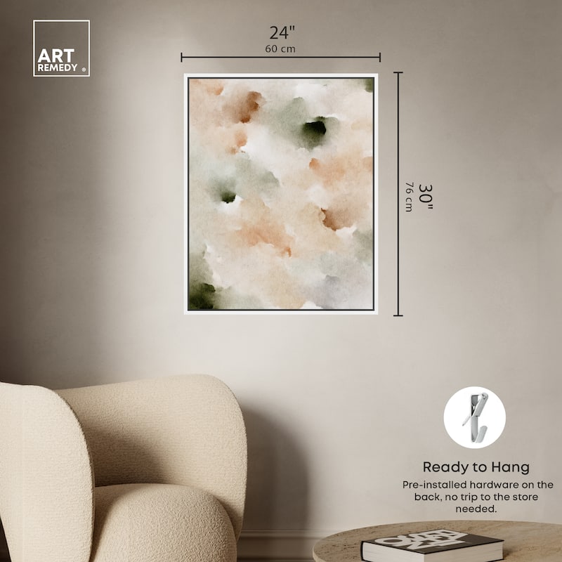 Art Remedy Cotton Balls And Cinnamon Framed Watercolor Boho Abstracts