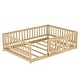 preview thumbnail 76 of 102, Montessori Floor Bed with Fence Guardrail and Removable Door Toddler Floor Wood Bed Frame for Kids Boys Girls Children's Room