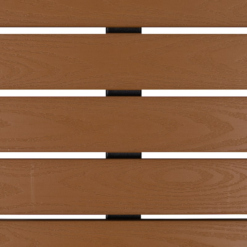 Outdoor Faux Teak Dining Table with Poly Slats - Patio Table - 30"W x 30"D x 30"H - 30"W x 30"D x 30"H