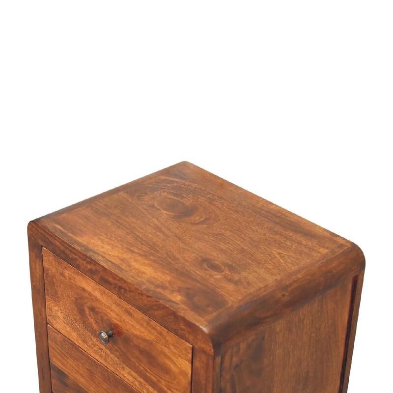 Artisan Furniture Mango Solid Wood Naya Nightstand ,Brown,3 Drawers
