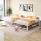 preview thumbnail 14 of 22, Full Over Full Metal Bunk Bed with Shelf & Guardrails - Sleek and Functional
