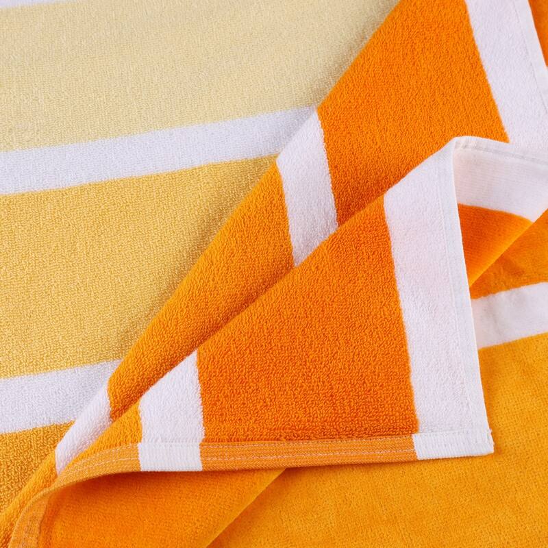 Superior Faded Stripes Cotton Velour Quick-Dry Oversized Beach Towel